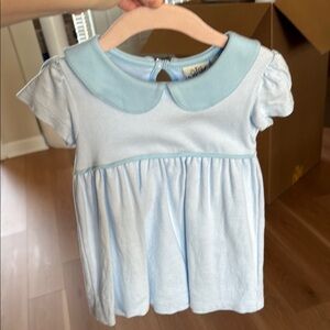 Luigi Kids 2T Girls Light Blue Peter Pan Collar Top